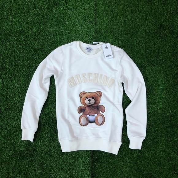 Moschino Women Teddy Bear White Sweatshirt